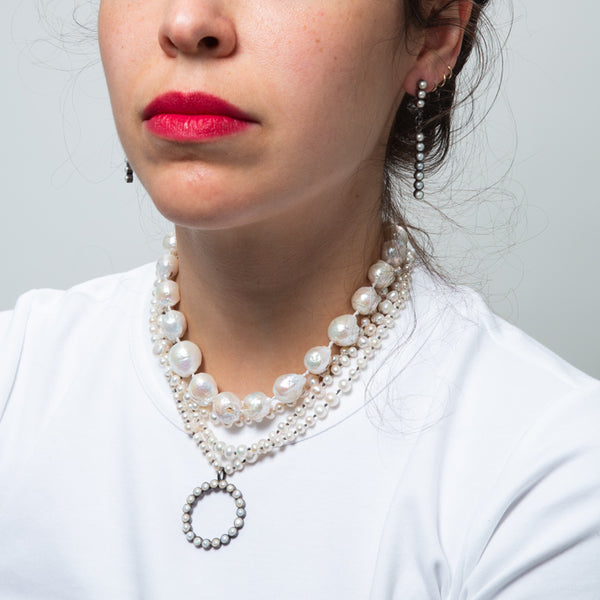 Knotted Baroque Pearl Necklace - KNTPRL-4 – Jane Diaz NY
