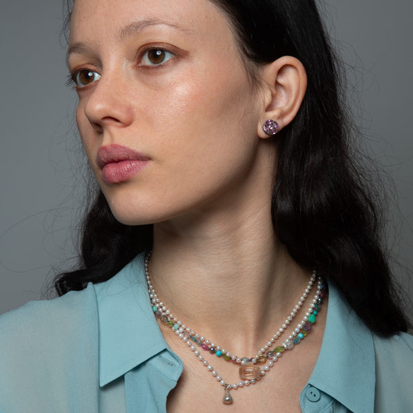 Knotted Mixed Stone Necklace - KNT 19 – Jane Diaz NY