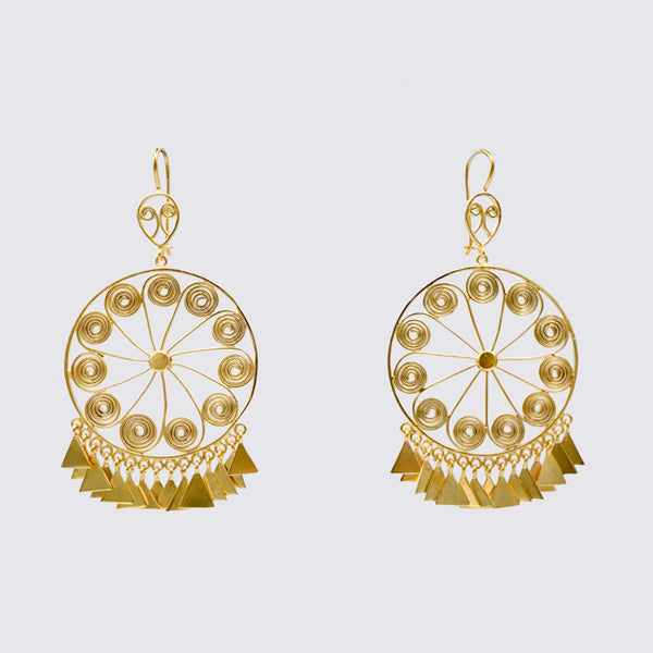 Large Filigree Wheel Drop Earrings – Jane Diaz NY