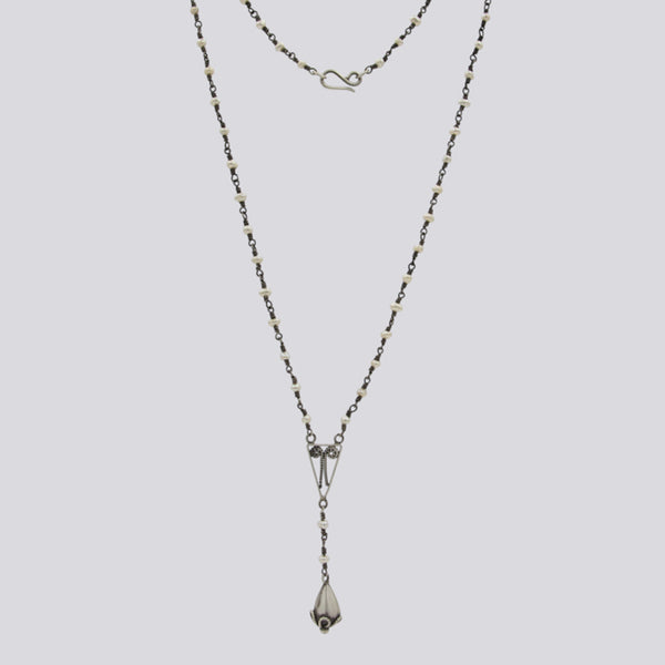Pearl Rosary with Filigree Drop – Jane Diaz NY