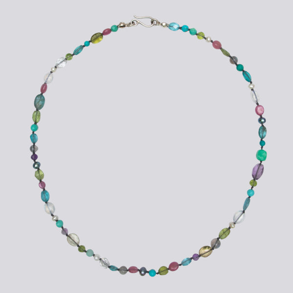 Knotted Mixed Stone Necklace - KNT 19 – Jane Diaz NY