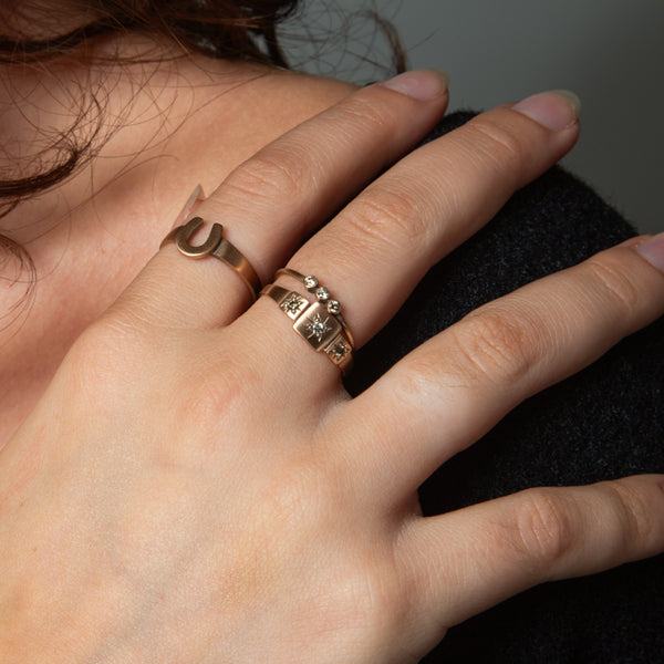 アクセサリー LETTER RIBBON HORSE SHOE RING SMALL LETTER RIBBON HORSE SHOE SILVER RING SMALL / レターリボン ホース