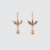 Lotus Blossom with Solid Tear Drop Gold Earrings