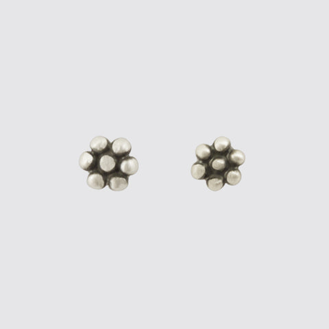 Tiny Granulated Flower Stud Earrings