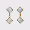 Double Faceted Diamond Shaped Stud Drop - EJ2150