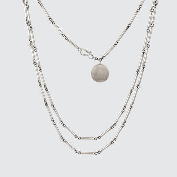 Short Bar Chain with Disc Necklace