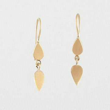 Delicate double Leaf dangle earrings
