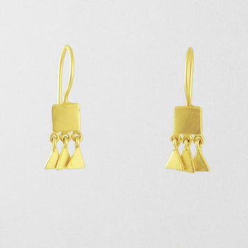 Tiny Square Drops with Triangle Dangle Earrings