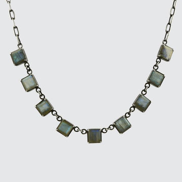 Faceted Square Stone Necklace