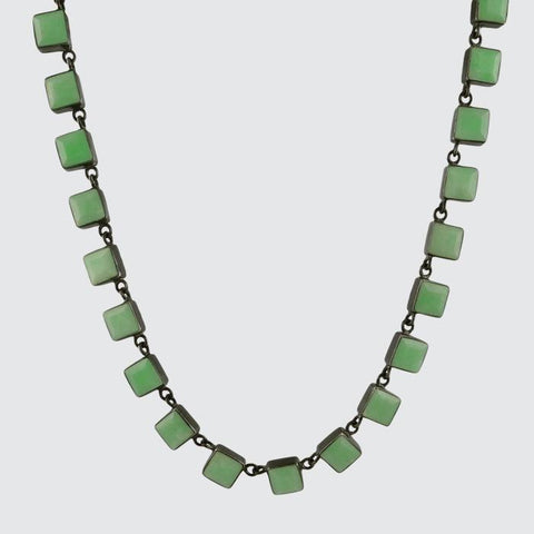 Square stone drop necklace