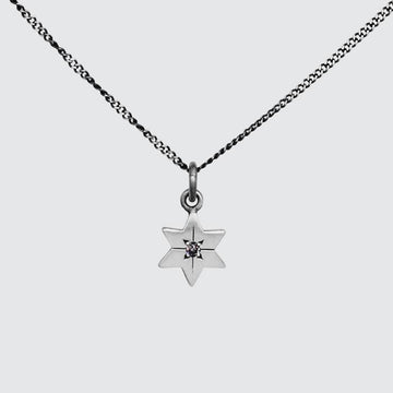 Six Pointed Star Necklace with Star Set Diamond
