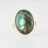 Large Oval Cabochon Stone Gold Ring