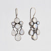 Faceted Stone Cluster and Teardrop Dangle Earrings