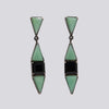 Chrysoprase and Black Onyx Dangle Earrings - EARRINGS 40