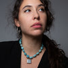 Amazonite Necklace With Grey Agate Pendant - NECKLACE 26