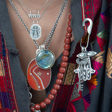 Round Cabochon Pendant Necklace