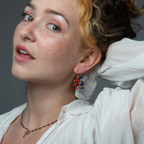 Lapis Drop Earrings with Dangles