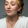 18K Gold Necklace With Ruby, Citrine and Baroque Blue Pearl