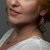 Coral Drop Earrings with Dangles
