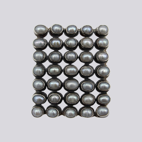 White Pearl Cluster Brooch - BROOCH 7