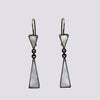 Deco Drop Earrings with Faceted Stone Triangles