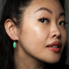 Oval Cabochon Stone Drop Earrings