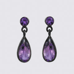 Faceted Stone Teardrop Stud Earring – Jane Diaz NY