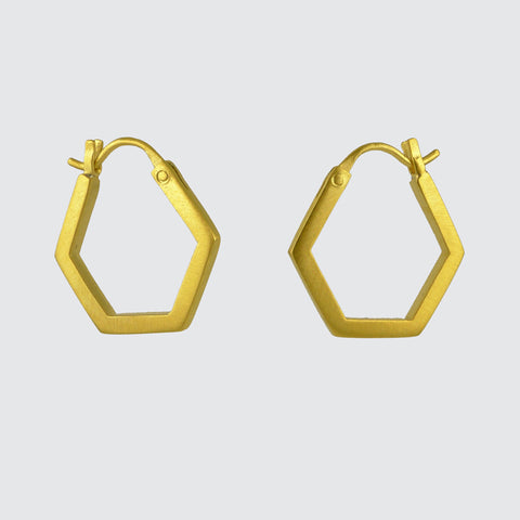 Hexagonal Hoop Earring