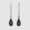 Bar Stud with Faceted Stone Tear Drop Earring