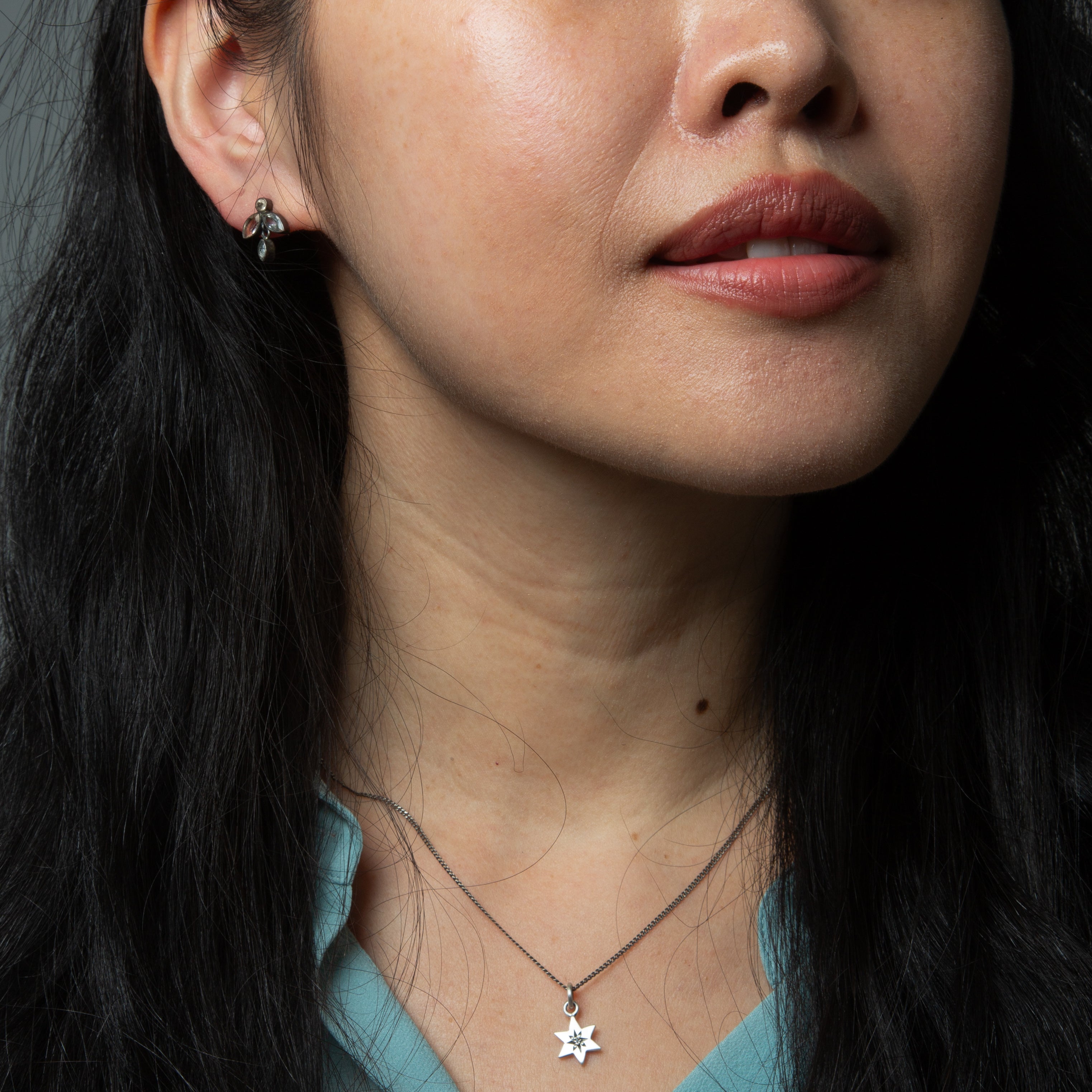 Six Pointed Star Necklace with Star Set Diamond – Jane Diaz NY