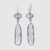 Long Skinny Organic Shaped Faceted Stone Drops- EJ2083