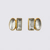 Oval Cabochon and Baguette Double Stone Stud - EJ2143