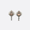 Taj Mahal Stud Earrings with Ball Dangle - EJ2173C