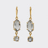 Faceted Oval and Round Drop Earrings - EJ2238