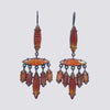 Faceted Banded Carnelian Marquise Stone Chandelier Earrings - EJ2240