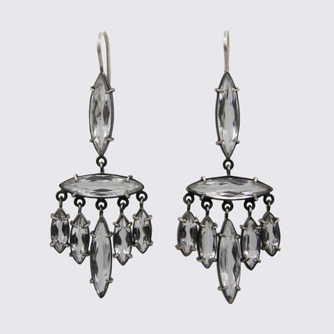 Faceted Marquise Stone Chandelier Earrings - EJ2240