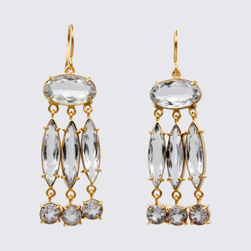 Faceted Oval with Marquise and Round Dangles - EJ2241