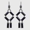 Large Faceted Baguette Deco Chain Drop Earrings - EJ2244