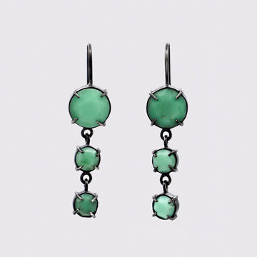 Graduated Faceted Round Stone Drop Earrings - EJ2247