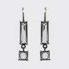 Faceted Baguette Drop with Square Dangle Earrings - EJ2249