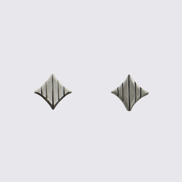 Tapered Hand Etched Stud Earrings - EJ2269