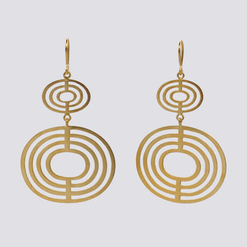 Double Cut Out Hoop Earrings - EJ2304