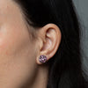 Marquis and Round Faceted Stone Stud Earrings - EJ2315