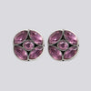 Marquis and Round Faceted Stone Stud Earrings - EJ2315
