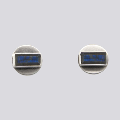 Baguette Stone and Disc Stud Earrings - EJ2317