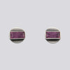 Baguette Stone and Disc Stud Earrings - EJ2317