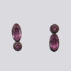 Oval and Round Faceted Stones Earrings - EJ2319