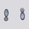 Oval and Round Faceted Stones Earrings - EJ2319
