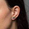 Oval and Round Faceted Stones Earrings - EJ2319