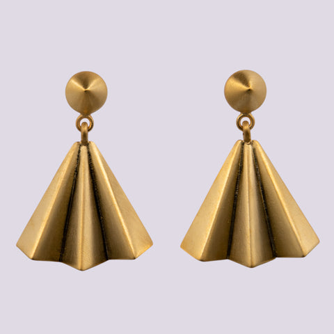 Folded Fan Drop Earrings - EJ2329